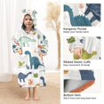 thumbnail image 3 of FORMRS Wearable Blanket Hoodie with Sleeves for Kids Cozy Flannel Sweatshirt, Dinosaur Pattern, 3 of 7