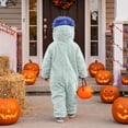 thumbnail image 5 of AHMOMEI Fuzzy Pajamas Big Mouth Monster Teen Onesie with Shoes and Comb Plush Hooded Jumpsuits Funny Pajama Party & Gift(Light Blue, 120), 5 of 7