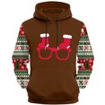 thumbnail image 4 of Mens Christmas Hoodie Funny Reindeer Print Pullover Plus Size Vintage Aztec Graphic Sweatshirt, 4 of 4