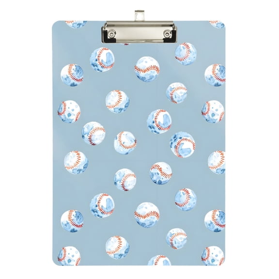 ALAZA Plastic Clipboard A4 Letter Size Decorative Clipboards for Students Women Men 9" x 12.5" Watercolor Baseballs