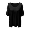 thumbnail image 6 of Otvok Womens Plus T-Shirt Summer Casual Loose Short Sleeve Solid Color Loose Pocket Tops, 6 of 6