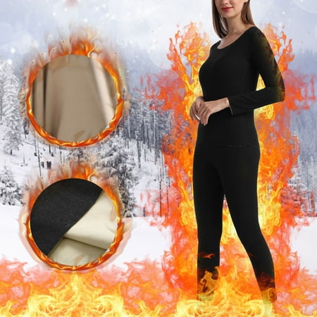 

TWIFER Bra Sets For Women Pack Womens Thermal Underwear Stretch Top & Pants Set