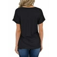 thumbnail image 4 of Womens V-Neck Shirts with Front Pocket Decoration Short Sleeve Solid Casual Loose Fit Trendy T-Shirt, 4 of 4