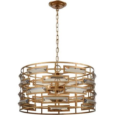 

Pendants 5 Light With Gold Leaf and Clear Crystal Metal Crystal E12 12 inch 300 Watts