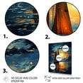 thumbnail image 3 of Designart "Moonlit Horizon of Sailing Boat II" Transportation Canvas Wall Art - Modern Orange Boat Sailing Hallway Wall Art Decor, 3 of 6