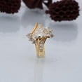 thumbnail image 2 of Bluebelljewels Marquise Cut Cubic Zirconia Engagement Wedding Bridal Ring Set 14K Yellow Gold Finish, 2 of 4