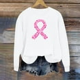 thumbnail image 3 of HOMBOM Hoodless Sweatshirt for Women White Crew Neck Fall Pullover Breast Cancer Long Sleeve Womens Tops Graphic, 3 of 4