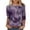 Purple, variant on SwiftWear Casual Vintage Floral Graphic Tshirt for Women Soft 3/4 Sleeve Tee Loose Fit and Classic Crew Neck Basic Tops