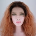thumbnail image 4 of Unique Bargains Lace Front Wigs for Women 14" Pink Medium Long Fluffy Curly Wavy with Wig Cap, 4 of 8