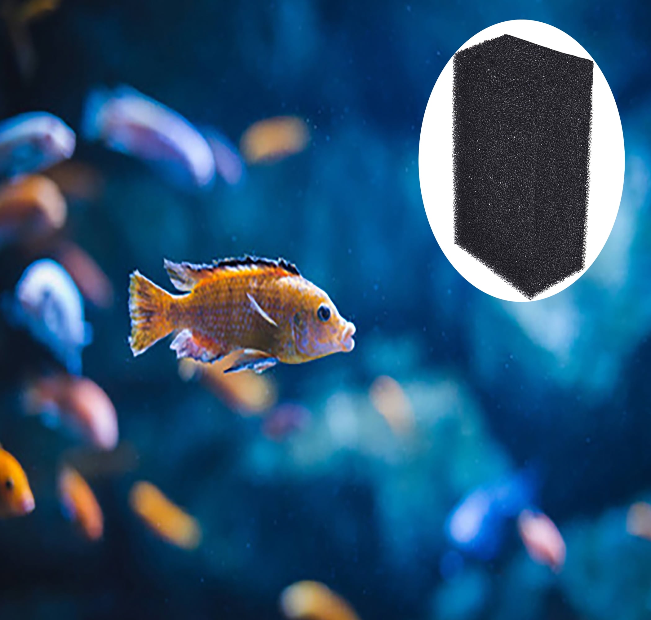 Delapan Pre-Filter Sponge Aquarium Filter for Aquarium Filter Pads Open Cell Foam 7.5" x 4" x 2.75", 12 Pack