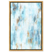 Textured Shades Blue Abstract Wall Art Canvas Wall Art by Art Remedy, Gold Floater Frame, 25.5" x 37.5"