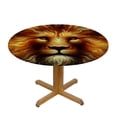 thumbnail image 3 of Acheng Fiery Lion Round Tablecloth, Full Width Single-Sided Printing, 100% Polyester Fiber, Outdoor Picnic Camping and Indoor Kitchen Dining Party 54-58, 3 of 8