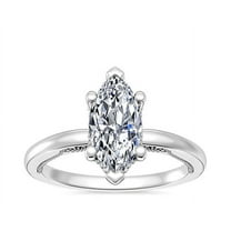2.15 Carat Stunning Marquise Cut Moissanite Diamond (D/VVS1) Anniversary Ring for Wife Solid 18K White Gold Size 8.5 by Diamond-Capitals