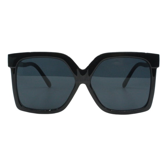 Womens Oversized Square Sunglasses Vintage Retro Fashion UV 400 Black