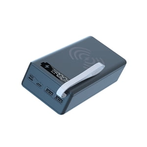 C12 Power Bank Shell Solderless Detachable DIY 12x18650 QC PD Portable Charger Case-Black Ordinary Type,with Wireless Charging