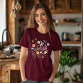 thumbnail image 2 of Autumn Wildflower T Shirt Cute Flower Graphic Loose Tees Crew Neck Short Sleeve Casual Tops (Rasp-Large), 2 of 5