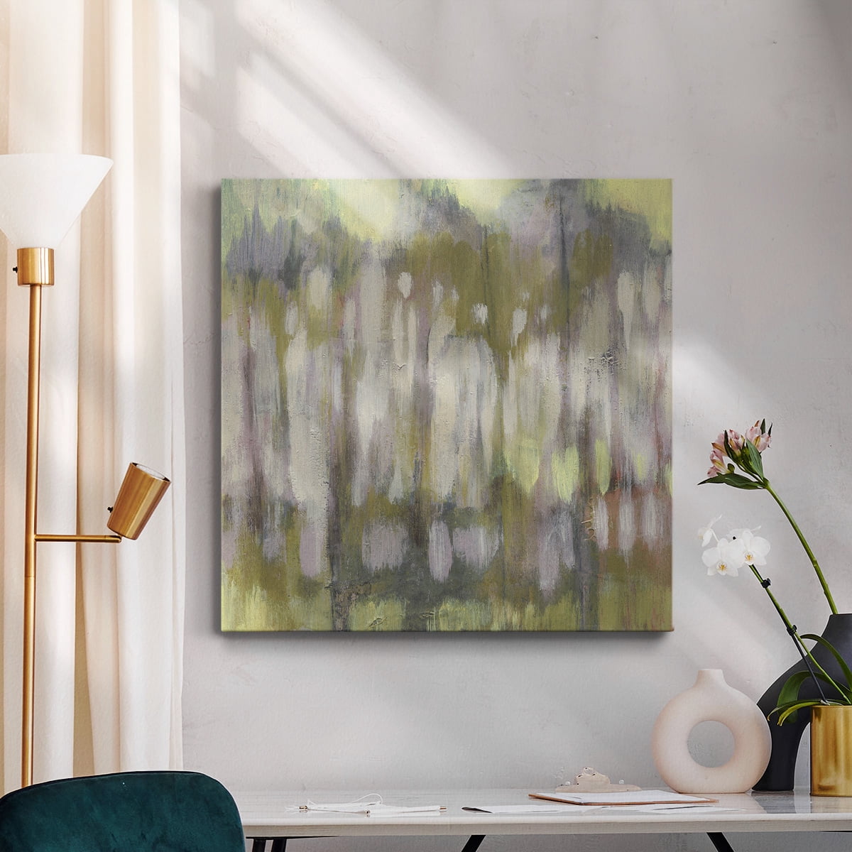 Wexford Home Stained Glass Trees I-Premium Gallery Wrapped Canvas, 32" x 32" - Ready to Hang