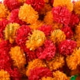 thumbnail image 3 of Marubhumi 5 Pcs of 4.5 Feet Long Strands Artificial Marigold Flowers Garland for Diwali, Traditional Indian Decor, Christmas Decor, Wedding Gift, Bush Floral Themed Party, DIY, Backdrop, 3 of 5