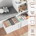 thumbnail image 4 of Homfa Kids Bookshelf with Reading Nook & 3 Movable Drawers, 2 Cube Bookcase with 4-Tier Book Racks, Toy Storage Organizer for Playroom Bedroom, White, 4 of 11