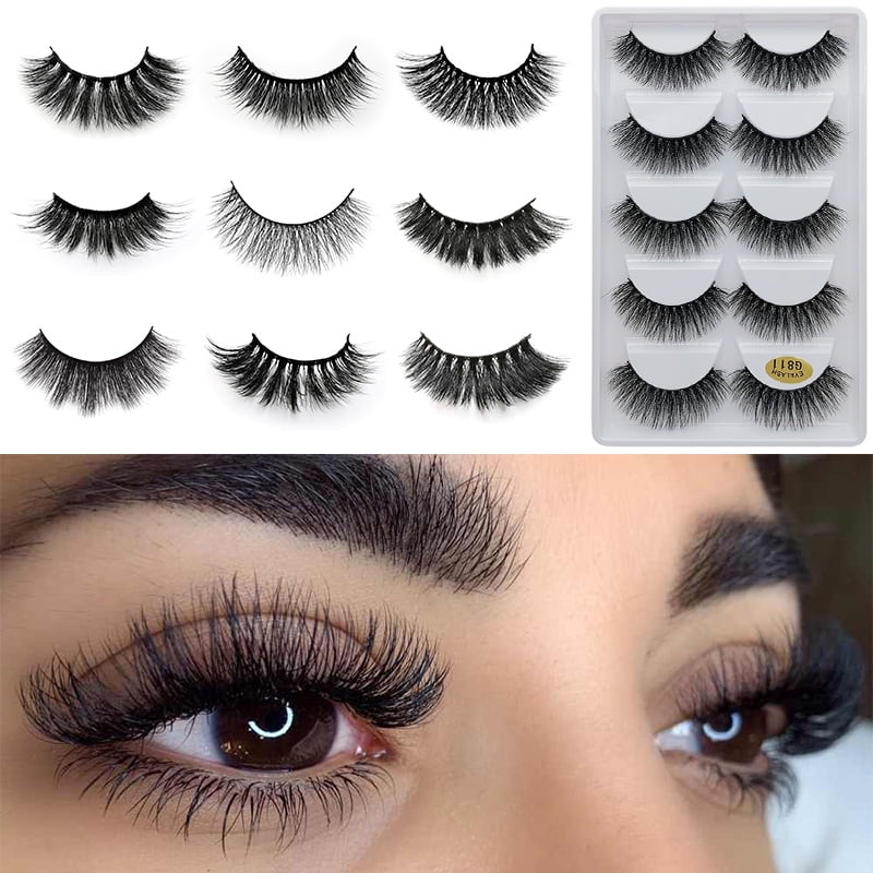 5 paris thick eyelashes handmade false 