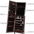 thumbnail image 6 of FDW Jewelry Cabinet Standing Mounted Lockable 61" H Jewelry Armoire With 2 Drawers 6 Shelves 43.3"×10.6" Mirror High Capacity Jewelry Organizer , Brown, 6 of 7