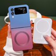 thumbnail image 3 of Gradient Magnetic Samsung Galaxy Z Flip 4 5G Phone Case, Compatible with MagSafe, Upgraded Camera Lens Film Protection Shockproof Matte Cases for Galaxy Z Flip 4 6.7" (Blue red Gradient), 3 of 12