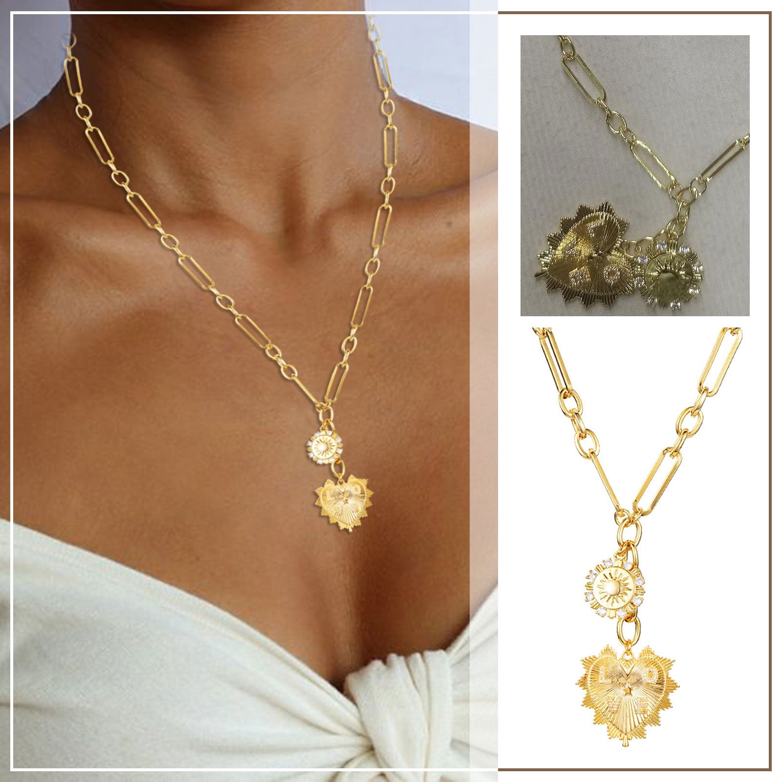 Vintage Long Tassel Body Chain Necklace - Adjustable Open Collar Metal Chest Jewelry For Women