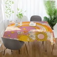 thumbnail image 3 of Yayeee Tablecloths 60" x 60" Rectangle Wrinkle Resistant Party Table Cover, Purple Retro Rainbow, 3 of 8