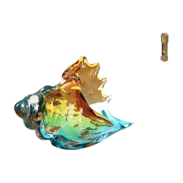 figura de caracola,Figura de caracola de vidrio soplado a mano,adorno marino,Reloj de suelo para casa de muñecas,Reloj de piso para casa de muñecas en miniatura,minimuebles,Reloj de pie para