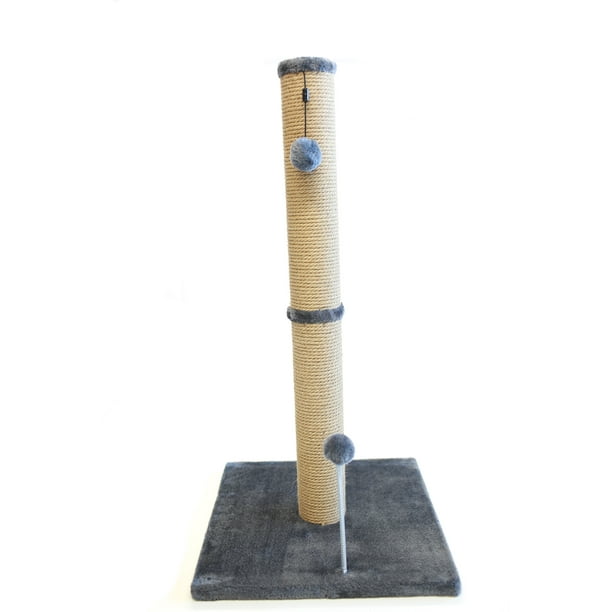 Cat Craft 30 inch Jute Scratching Post (Grey Fur 16x16 Base)