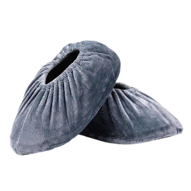 Fundas reutilizables para zapatos, antideslizantes, lavables, fundas para zapatos para alfombras de interior, mujeres y hombres gris
