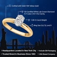 thumbnail image 3 of Gem Stone King 10K Yellow Gold IGI Certified Lab Grown Diamond Solitaire Engagement Ring for Women | 1 Ct Oval | D-E Color | VS1-VS2 Clarity | Size 6, 3 of 7
