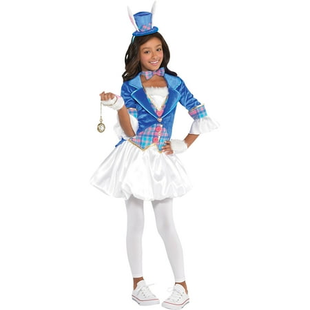 Amscan Down The Rabbit Hole Girls' White Rabbit Party Costume