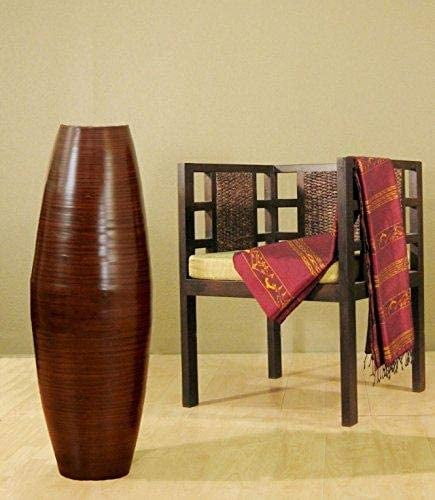 Uniquewise Modern Tall Bamboo Floor Vase, For Dining, Living Room 