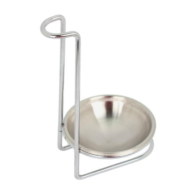 veasfak Kitchen Stainless Steel Soup Ladle Spoon Work Top Rest Holder & Drip Bowl A A