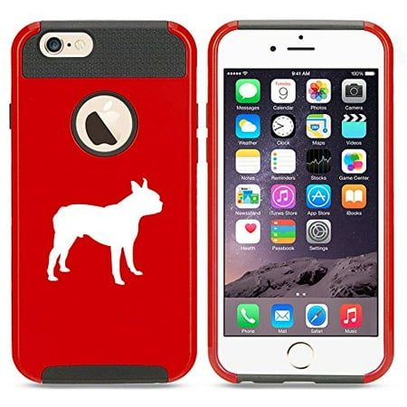 Boston Terrie Apple iPhone 6 Plus / 6s Plus Shockproof Impact Hard Case Cover Boston Terrier (Red),MIP ()