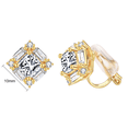 thumbnail image 2 of Yoursfs Gold Rhinestone Clip on Earrings for Women Non Pierced Ears Sparkly Square CZ Crystal Earrings Gold Plated Jewelry Gifts, 2 of 6