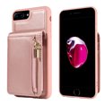 thumbnail image 5 of Feishell for iPhone 7 Plus/iPhone 8 Plus Crossbody Wallet Phone Case with Hand Strap & Shoulder Strap,Premium PU Leather RFID Blocking Card Slots Zipper Pocket Back Purse Kickstand Phone Case,Rosegold, 5 of 12