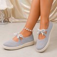 thumbnail image 2 of YOUYEDIAN Loafers for Women Platform Slip On Versatile Stripe Bowtie Deco Fashion Comfy Knit Flats Casual Soft Breathable Walking Shoes, 2 of 5