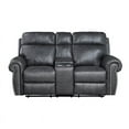 thumbnail image 4 of Lexicon Granville Faux Leather 2-Piece Manual Reclining Sofa Set in Gray, 4 of 14