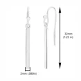 thumbnail image 2 of Tilo Jewelry Yellow Gold Plated 925 Sterling Silver Dainty Linear Bar Dangle Drop Hook Wire Earrings | Everyday Minimalist Drop Earrings for Women & Unisex, 2 of 5