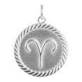 thumbnail image 2 of Reversible Aries Zodiac Sign Charm Coin Pendant Necklace in Sterling Silver (20 Inches), 2 of 4