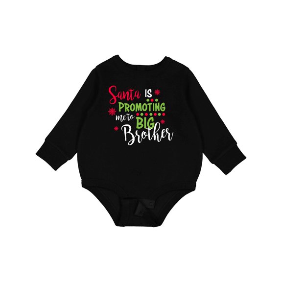 Inktastic Santa is Promoting Me to Big Brother Baby Fleece Bodysuit