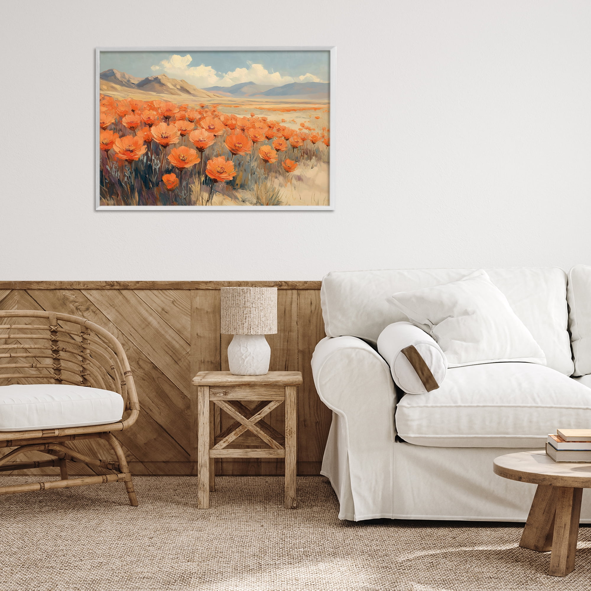 Stupell Industries Desert Poppies in Valley White Framed Giclee Art, design by Gina Kelly