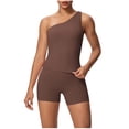 thumbnail image 2 of Haivin Women's One-Shoulder Tank Top and Shorts Set, for Fitness Yoga Running Sports, Casual Outdoor Athletic Wear, 2 of 6