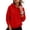 Red, variant on Womens Fleece Hooded Sweatshirts Long Sleeve Pullover Drawstring Hoodies Relaxed Fit Fall Winter Casual Hoodies with Front Pocket, 2XL