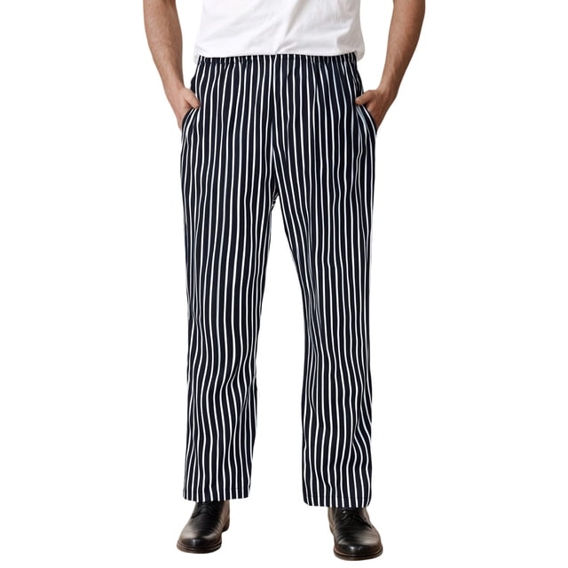 Zszcpp Jogging Pants For Men Suitable Kitchen Work Loose Fit Stripe Print Long Brief Lounge Trousers Casual Trouser