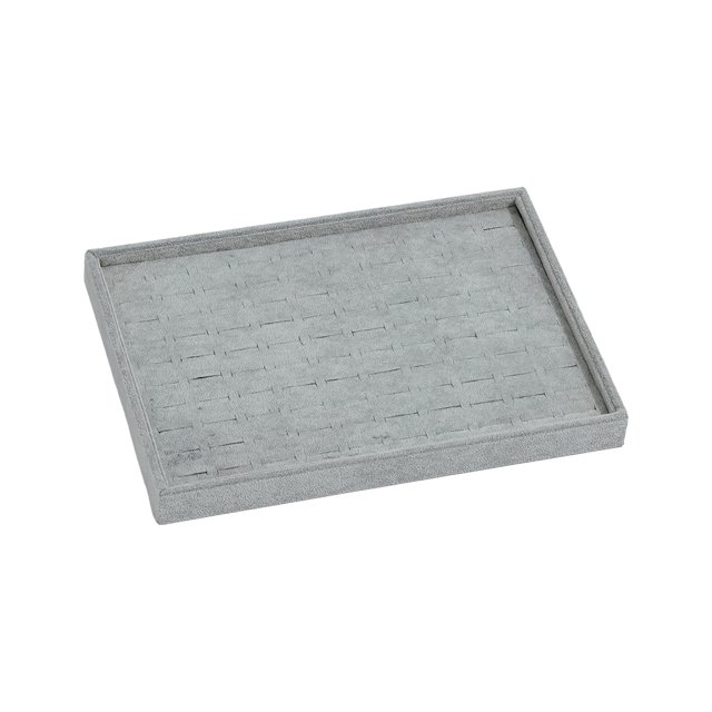 kurtrusly High-end Texture With Large Capacity Velvet Ring Display Tray For Jewelry Boutiques For Storage Grey 1Set
