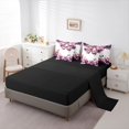 thumbnail image 5 of Homewish Gothic Skulls Queen Bedding for Kids, Watercolor Butterfly Wildflower Bedding Comforter Set Queen, Black Reversible, 7-Piece, 5 of 7