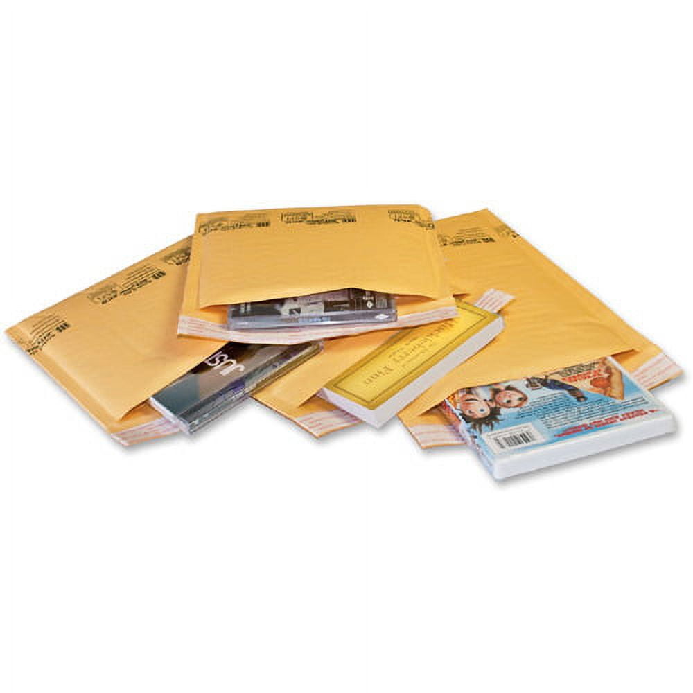 Sealed Air JiffyLite Cellular Cushioned Mailers Bubble - #1 - 7 1/4" Width x 12" Length - Peel & Seal - Kraft - 25 / Carton - Kraft